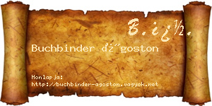 Buchbinder Ágoston névjegykártya